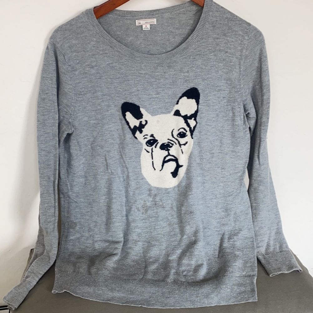 Frenchie Bulldog gap sweater M grey